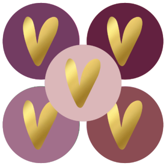 Kadostickers | Hartjes mauve