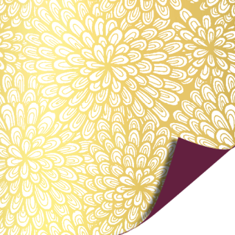 Inpakpapier 70 CM | Flowers gold