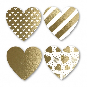 Kadostickers | 4 hearts gold