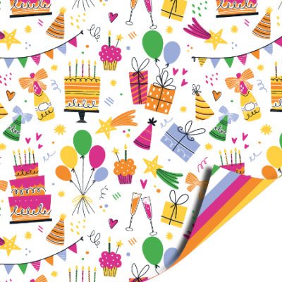 Inpakpapier 30 CM | Birthday doodles