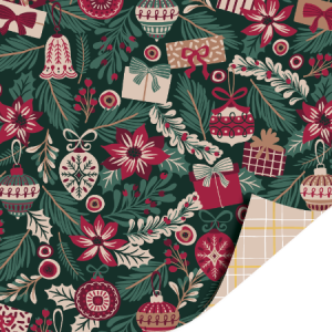 Inpakpapier 70 CM | Kerst takjes burgundy