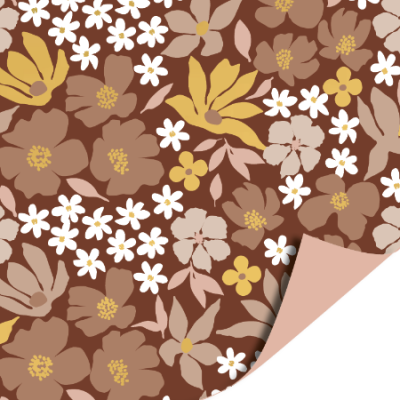 Inpakpapier 30 CM | Mokka flowers