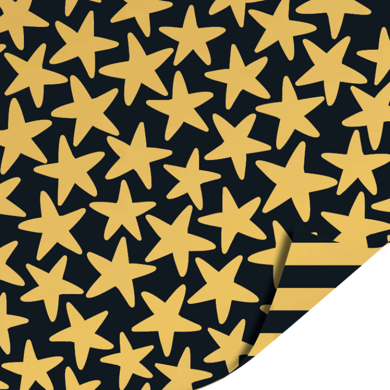 Inpakpapier 70 CM | Stars black