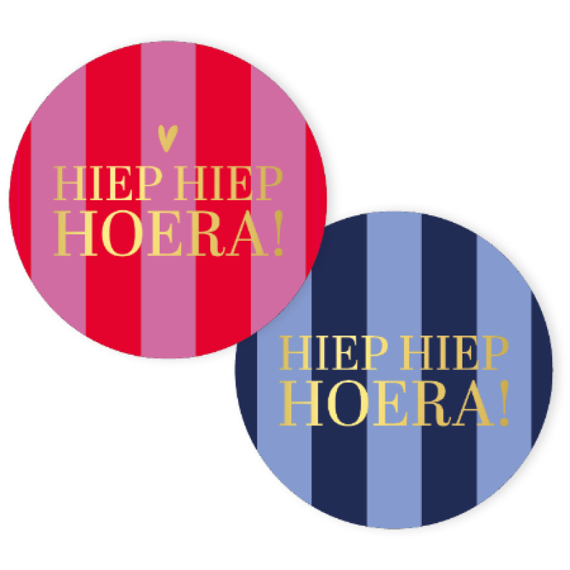 Kadostickers | Hiep hiep hoera roze/blauw