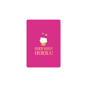 Kaarten mini | Hiep hiep hoera taart