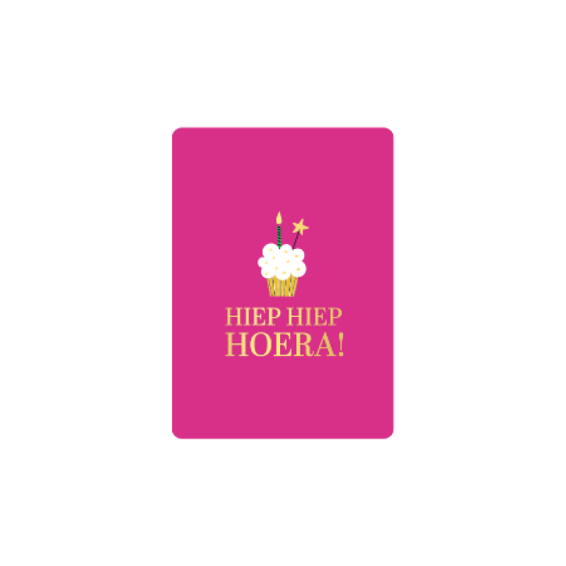 Kaarten mini | Hiep hiep hoera taart