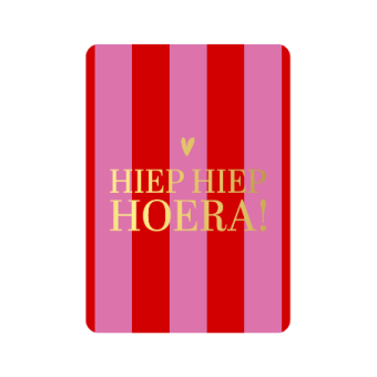 Ansichtkaart | Hiep hiep hoera roze