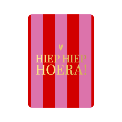 Ansichtkaart | Hiep hiep hoera roze