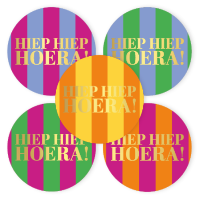 Kadostickers | Hiep hiep hoera strepen