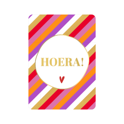 Ansichtkaart | Hiep hiep hoera stripes