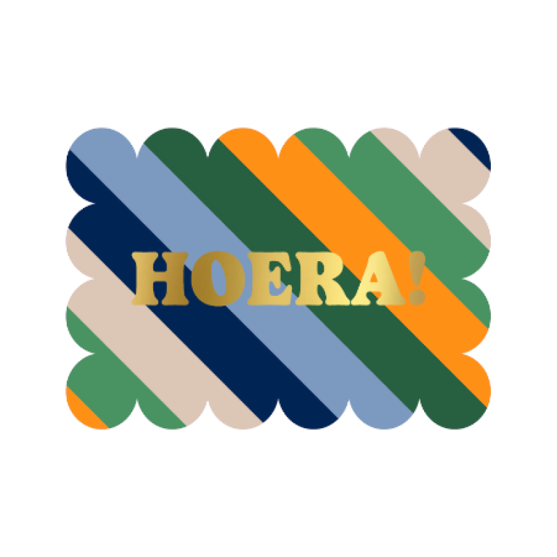 Ansichtkaart | Hoera stripes