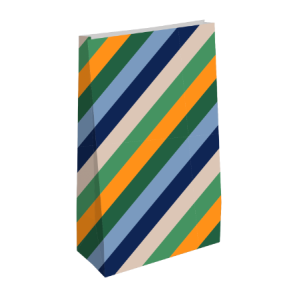 Kraft blokzak | Stripes green