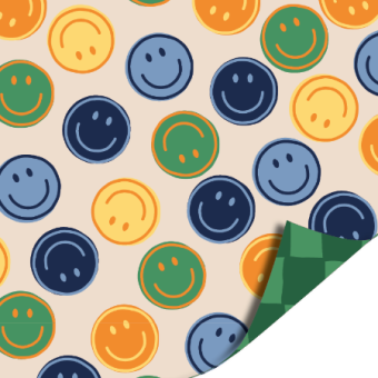 Inpakpapier 30 CM | Smiley blue