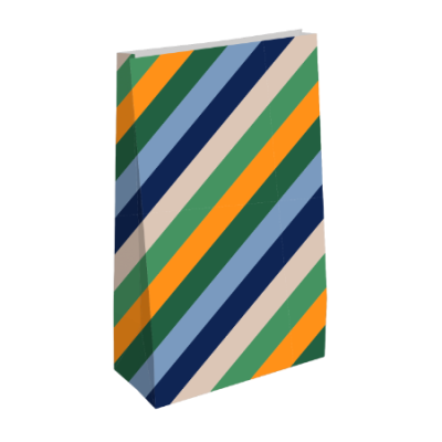 Kraft blokzak | Stripes green