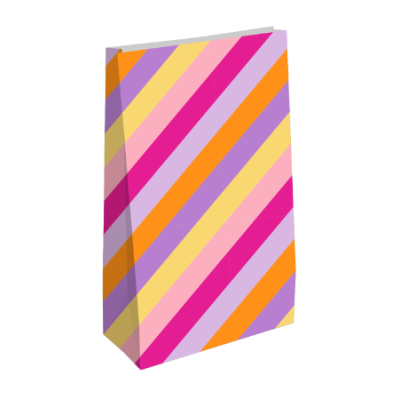 Kraft blokzak | Stripes pink