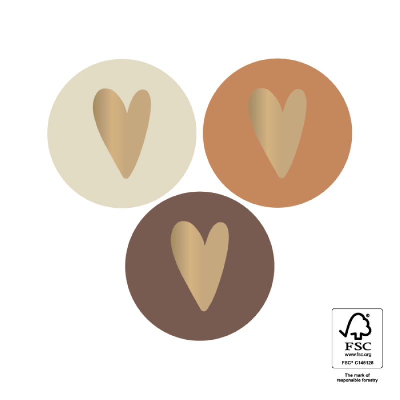 Kadostickers | Hearts Gold Natural Small