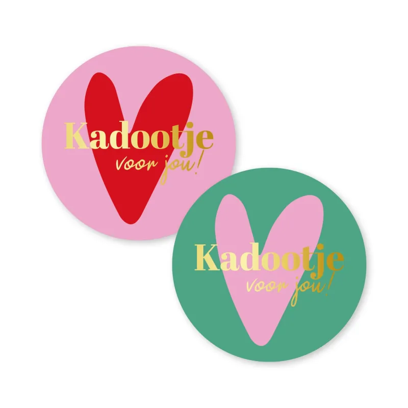 Kadostickers | Kadootje roze/groen