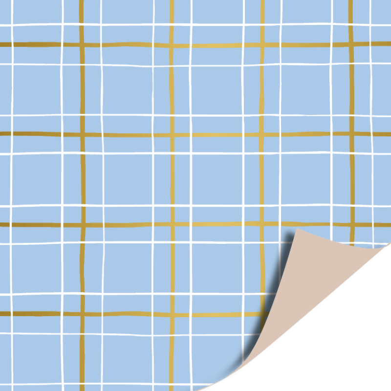Inpakpapier 70 CM | Grid lichtblauw