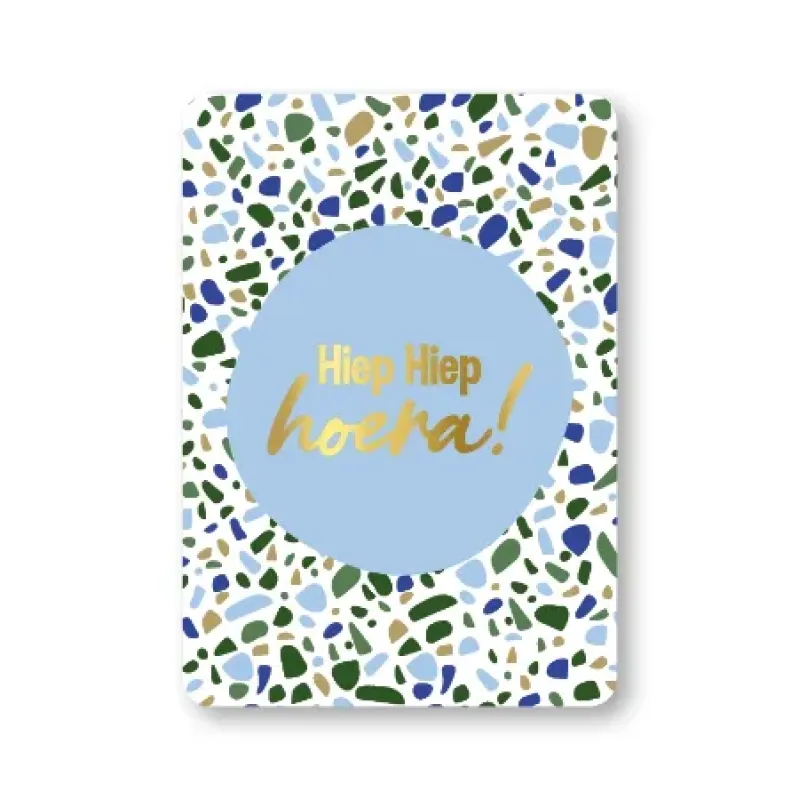 Ansichtkaart | Hiep hiep hoera blauw