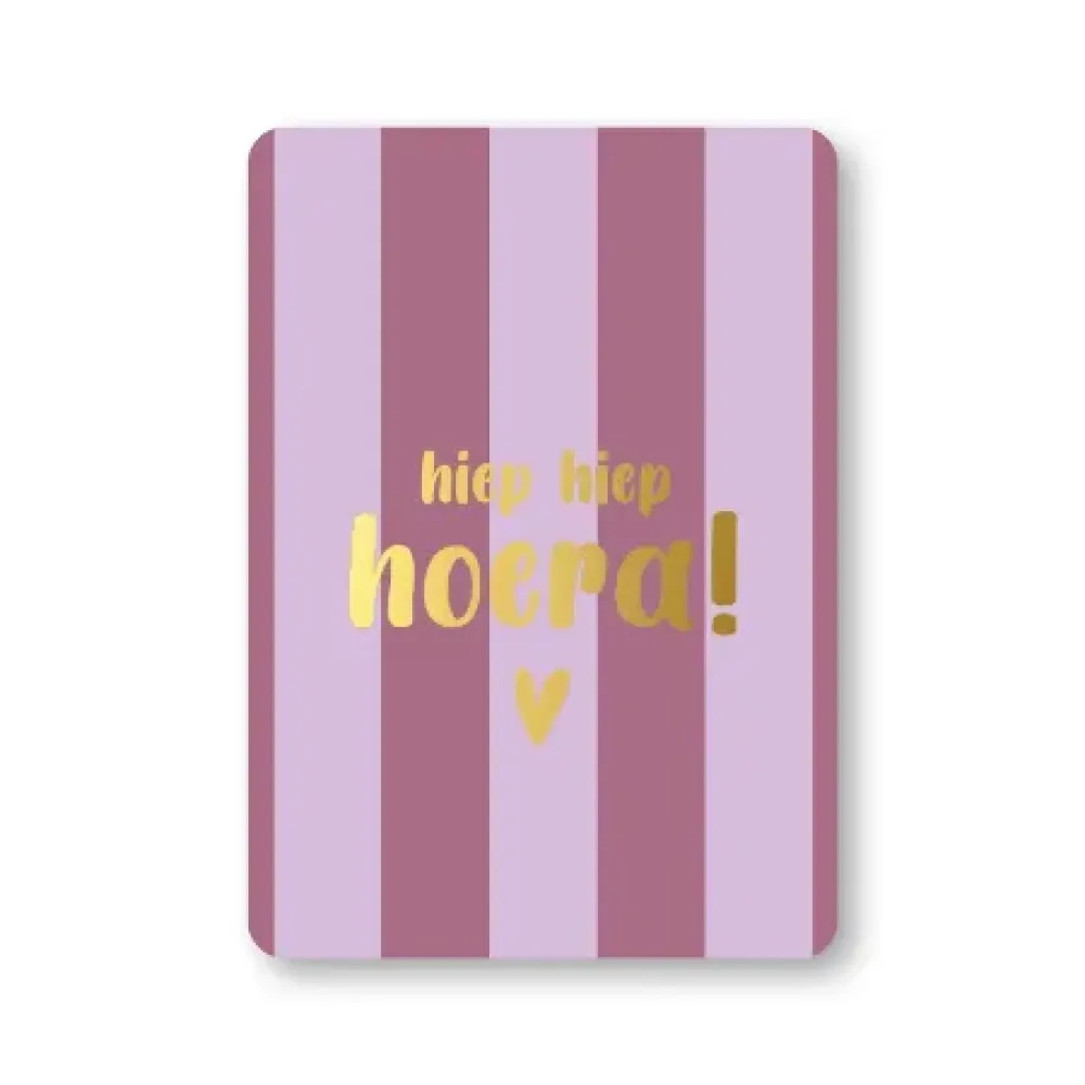 Ansichtkaart | Hiep hiep hoera paars