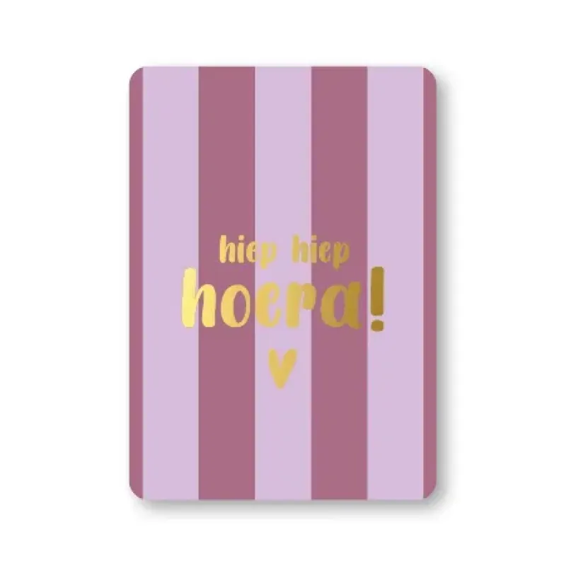 Ansichtkaart | Hiep hiep hoera paars