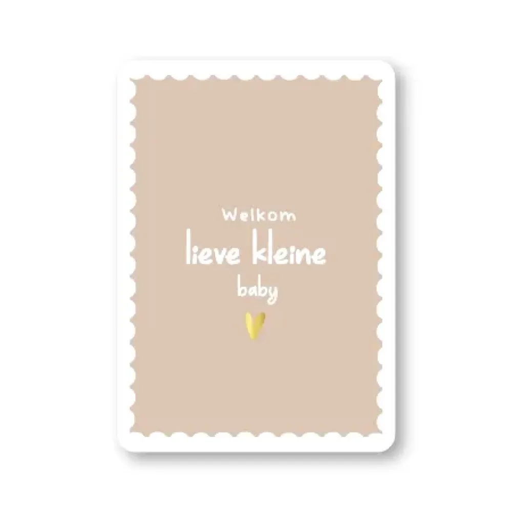 Ansichtkaart | Welkom lieve kleine baby - beige