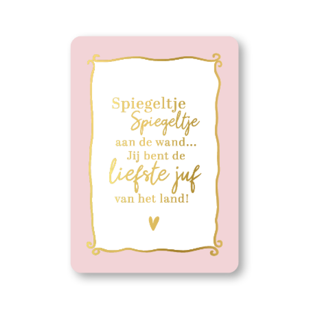 Ansichtkaart | Liefste juf