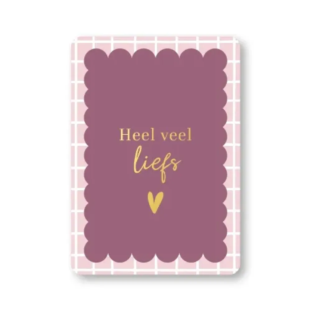 Ansichtkaart | Heel veel liefs paars