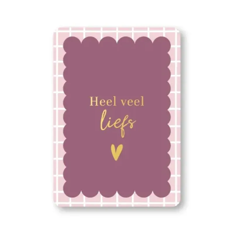 Ansichtkaart | Heel veel liefs paars