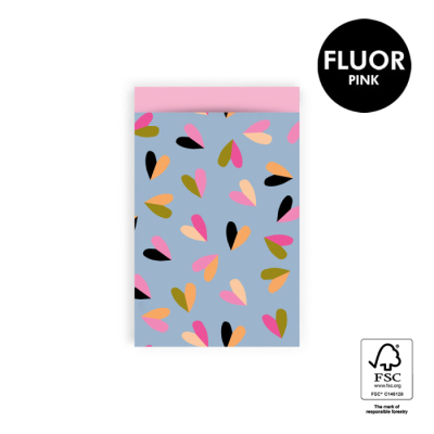 Cadeauzakjes | Duo heart blue - pink Cadeauzakjes | Duo heart blue - pink